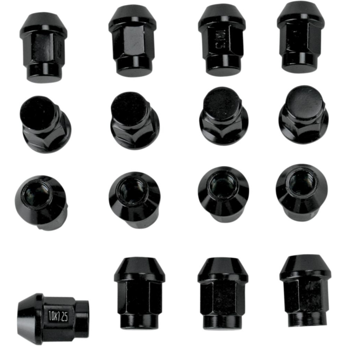 LUG NUT BLK 10MM TAPR 16P