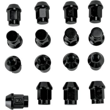 LUG NUT BLK 10MM TAPR 16P