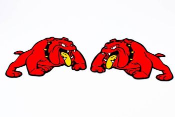 Kleebise leht Bulldog 280mm x 185mm - punane