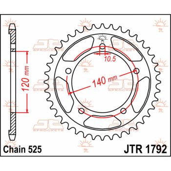 SPROCKET REAR 43T 525