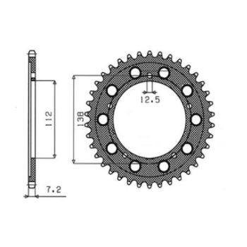 REAR SPROCKET 525 44T STEEL