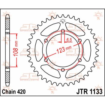 SPROCKET REAR 52T 420