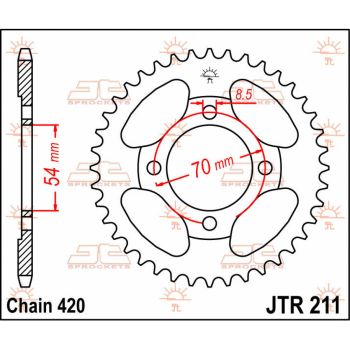 SPROCKET REAR 39T 420