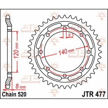 SPROCKET REAR 43T 520