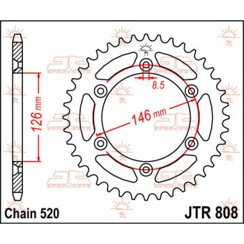 SPROCKET REAR 43T 520