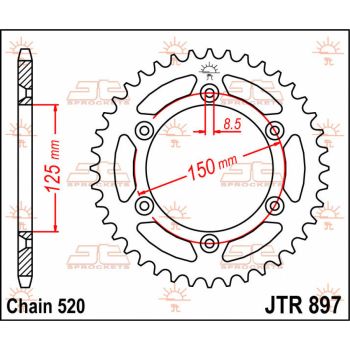 SPROCKET REAR 44T 520