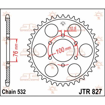 SPROCKET REAR 44T 532