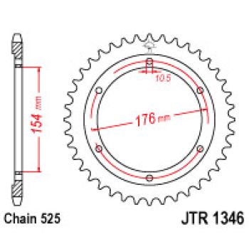 SPROCKET REAR 43T 525