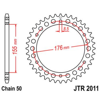 SPROCKET REAR 44T 530
