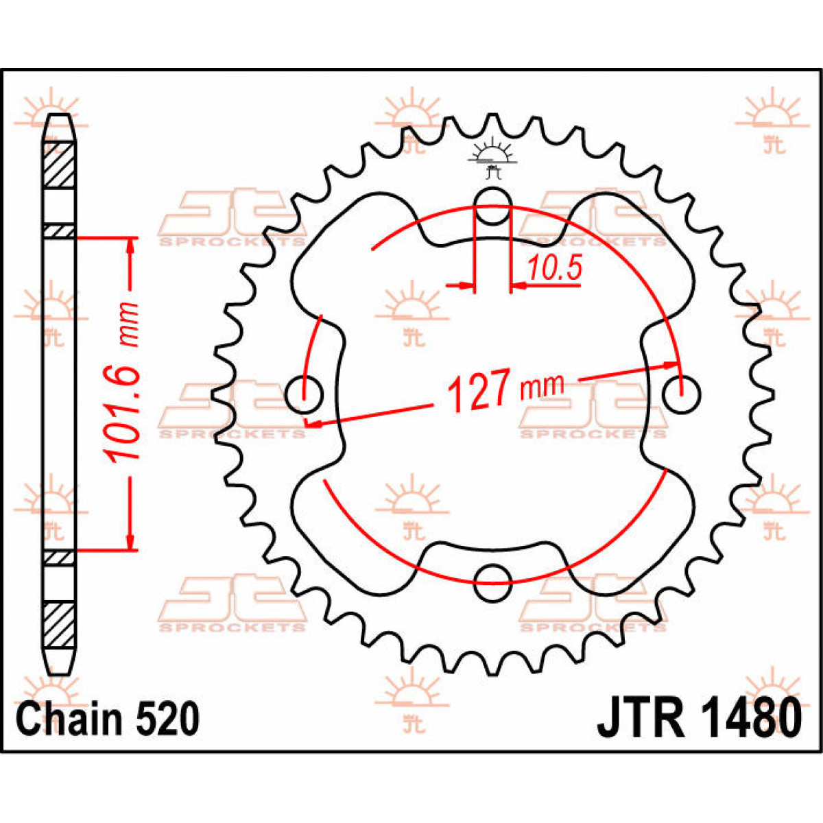 SPROCKET REAR 37T 520