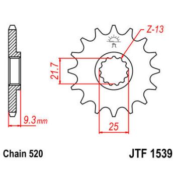 SPROCKET FRONT 14T 520 RU