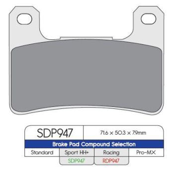BRAKE PAD SINTERED RDP947