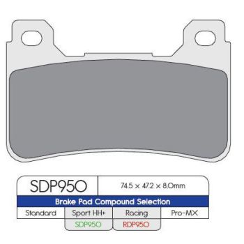 BRAKE PAD SINTRD RDP950HH