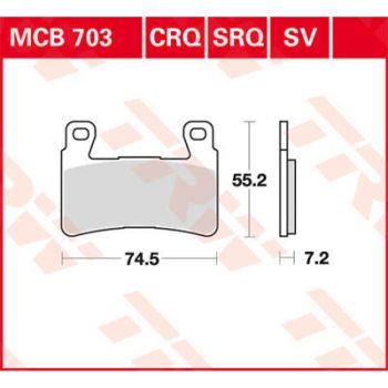 BRAKE PAD TRW MCB703SV