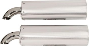 EXHAUST DUAL BRUSHED RZR XP100