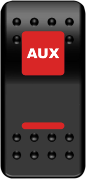 SWITCH ROCKER AUX PWR RD