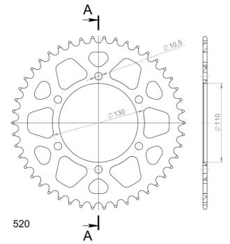 Supersprox Alu Rear sprocket SU/YA Black 46