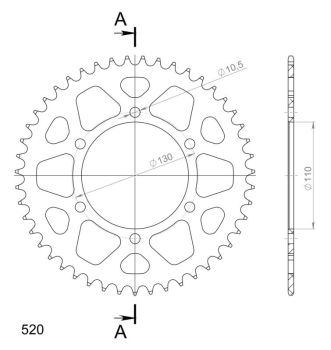 Supersprox Alu Rear sprocket SU/YA Black 47