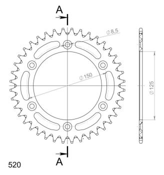 Supersprox Alu Rear sprocket KTM/Husqv./Husab. Orange 38