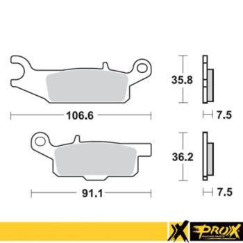 ProX Front Brake Pad YFM250R Raptor '08-13 (Right) + YFM700F