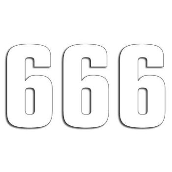 NUMBER #6 16X7.5CM WH