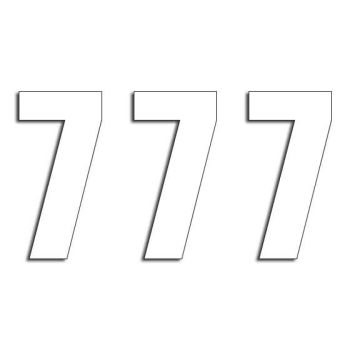 NUMBER #7 16X7.5CM WH