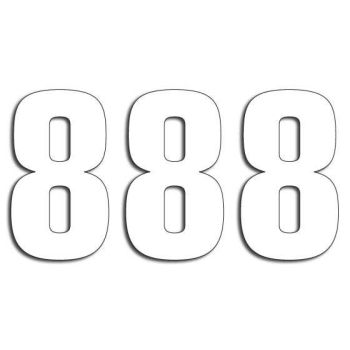 NUMBER #8 16X7.5CM WH