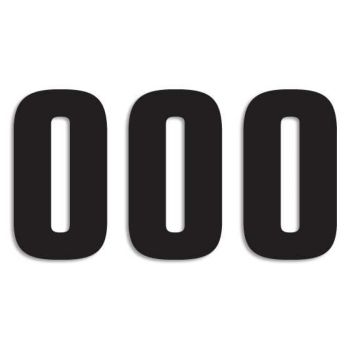 NUMBER #0 16X7.5CM BK