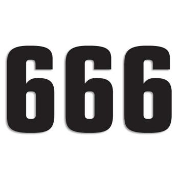 NUMBER #6 16X7.5CM BK