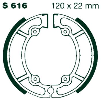 AIR Bromsbackar S 616 120x22mm parvis