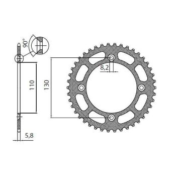 REAR SPROCKET 420 49T ERGAL BK