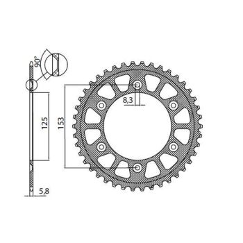 REAR SPROCKET 520 53T ERGAL BK