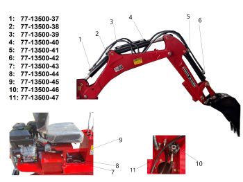 Bronco Hydraulic hose Pressure pump->valve block 77-13500
