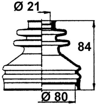 Veovõlli tolmukate 21 x 80 x 84