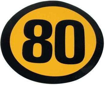 KLEEBIS 80KM/H KAUBIKUD