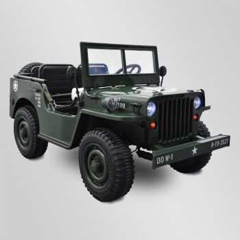 VOITURE ÉLECTRIQUE ENFANT JEEP WILLYS 3 PLACES 24V VERT