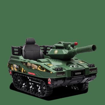TANK MILITAIRE ÉLECTRIQUE ENFANT AVEC SON CANON TIREUR VERT