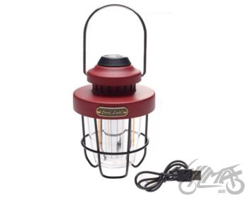 LAMPA RETRO CAMPING CZERWONA
