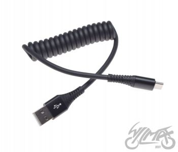 KABEL USB+ USB-C SPIRALNY 1m