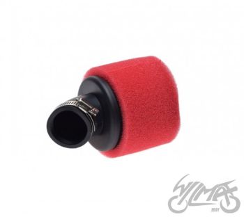 Õhufilter Punane Ø38mm kõver 45 kraadi