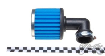 Õhufilter d.38mm, kõrge, 90 kraadi nurgaga, silinder sinine HIGH-PERFORMANCE
