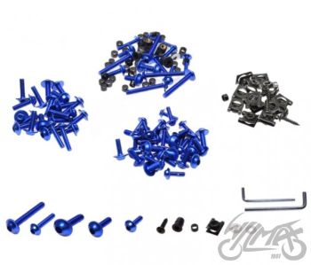 ŚRUBA OWIEWKI ALUMINIOWA NIEBIESKA ZESTAW