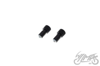 Leistangi raskused/otsa korgid, kraveeritud 14/26mm - alumiinium must