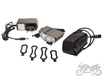 LAMPA ROWEROWA PRZÓD 3 x LED CZARNA