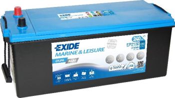 EXIDE 240AH 2100A 520X280X240 DUAL AGM