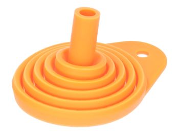 silicone funnel, foldable, orange