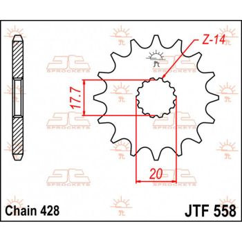 SPROCKET FRONT 14T 428