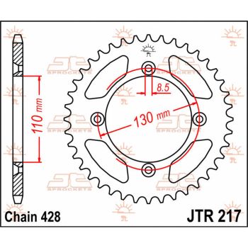 SPROCKET REAR 55T 428