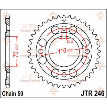 SPROCKET REAR 37T 530