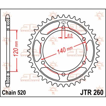 SPROCKET REAR 40T 520